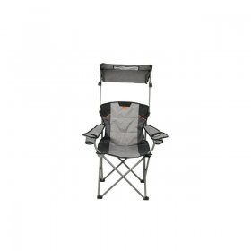 Ozark Trail Camping Chair with Shade, Black and Gray, Adult