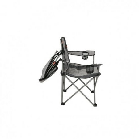 Ozark Trail Camping Chair with Shade, Black and Gray, Adult