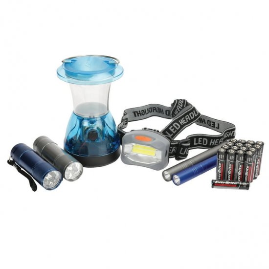 Ozark Trail 6-Piece LED Flashlight Headlamp Lantern Penlight Combo, Model 4937, 1.36 lb