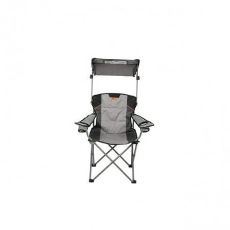 Ozark Trail Camping Chair with Shade, Black and Gray, Adult