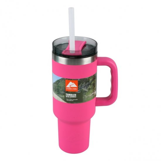 Ozark Trail 40 oz Vacuum Insulated Stainless Steel Tumbler Hot Pink