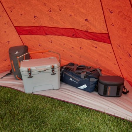 Ozark Trail Orange Sun Shelter Beach Tent, 11.25' x 8.25' with Gear Storage and UV Protection