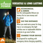 Ozark Trail 1600 Lumens LED Hybrid Power Flashlight (Alkaline and Rechargeable Battery Included)