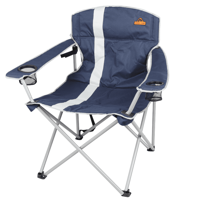 Ozark Trail Big and Tall Chair with Cup Holders, Blue